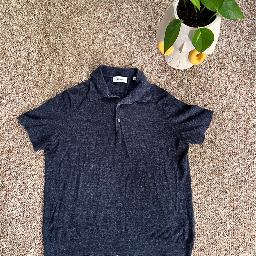 COPY - Buck Mason linen polo blue medium
